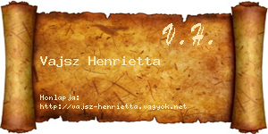 Vajsz Henrietta névjegykártya